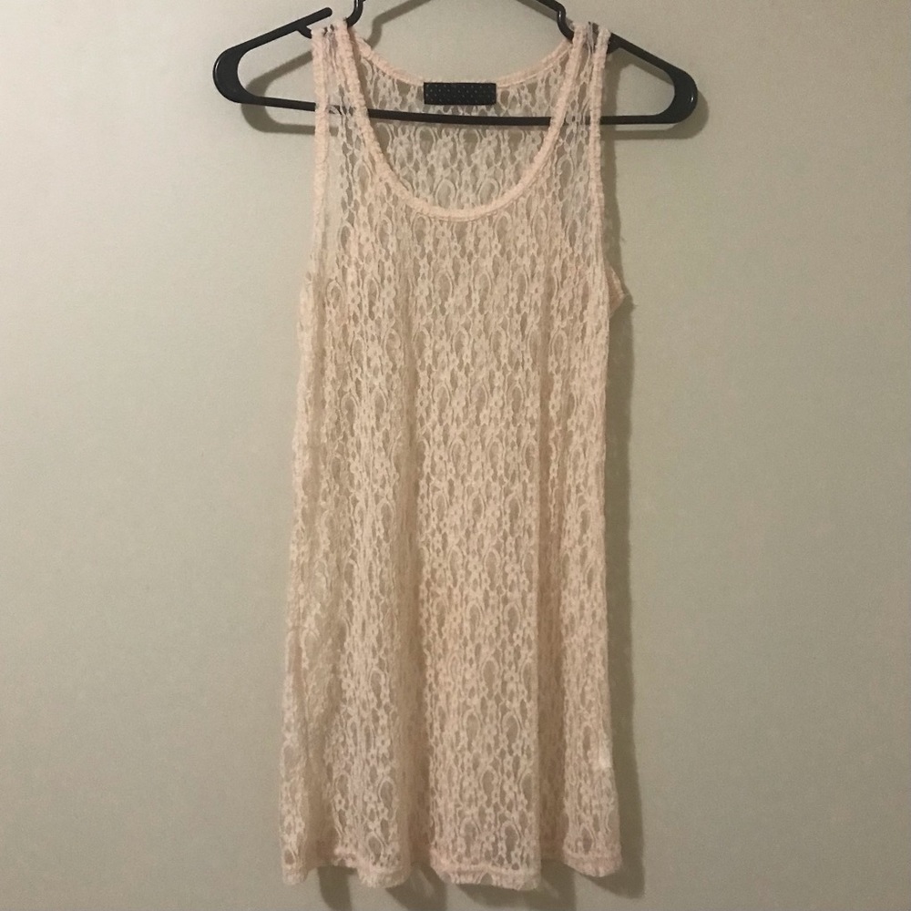 Pink See-Through Tank Top